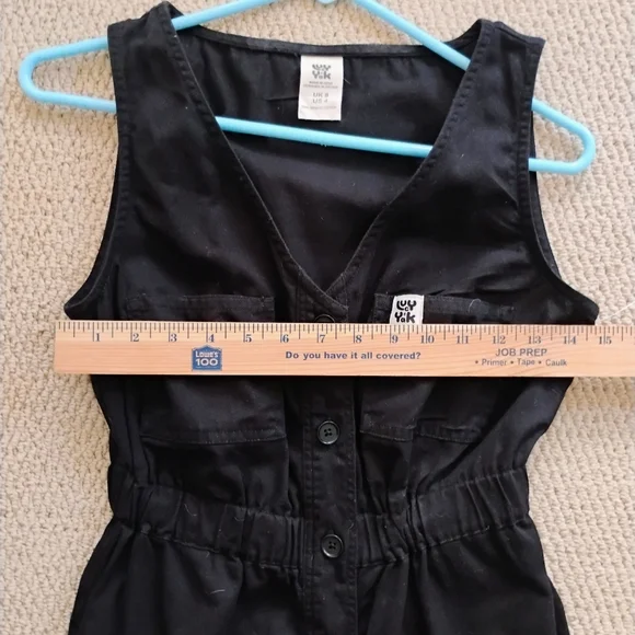 Lucy and Yak Jumpsuit Dungarees Organic Cotton Overalls Romper Black - Picture 10 of 14